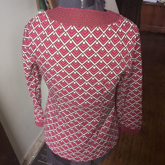 Vineyard Vines pink split neck embroidered tunic - Picture 3 of 3